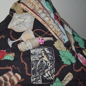 14 Karat  16'' Inches  Yellow Gold Necklace Pendant Center Stone  Ruby  Natural